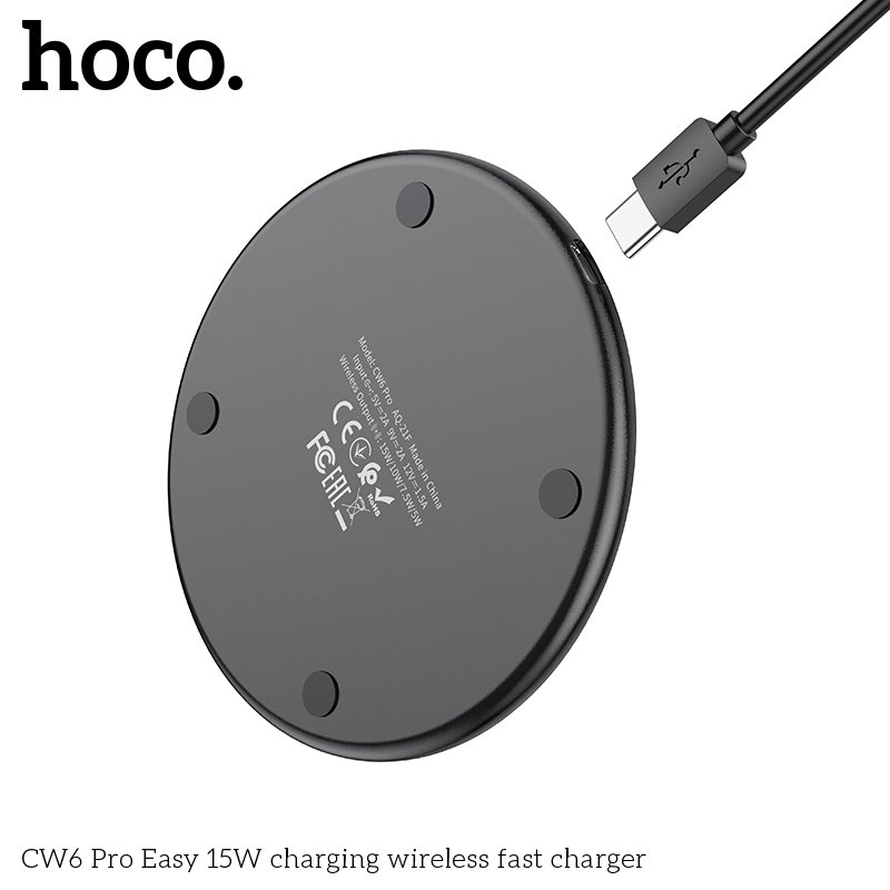 HOCO ULTRA-THIN WIRELESS FAST CHARGER PAD 15W CW6 PRO