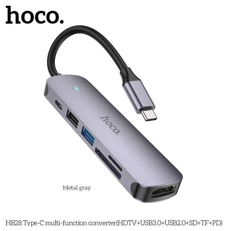 HOCO 6 in 1 USB.C MULTIFUNCTION ADAPTER HB28